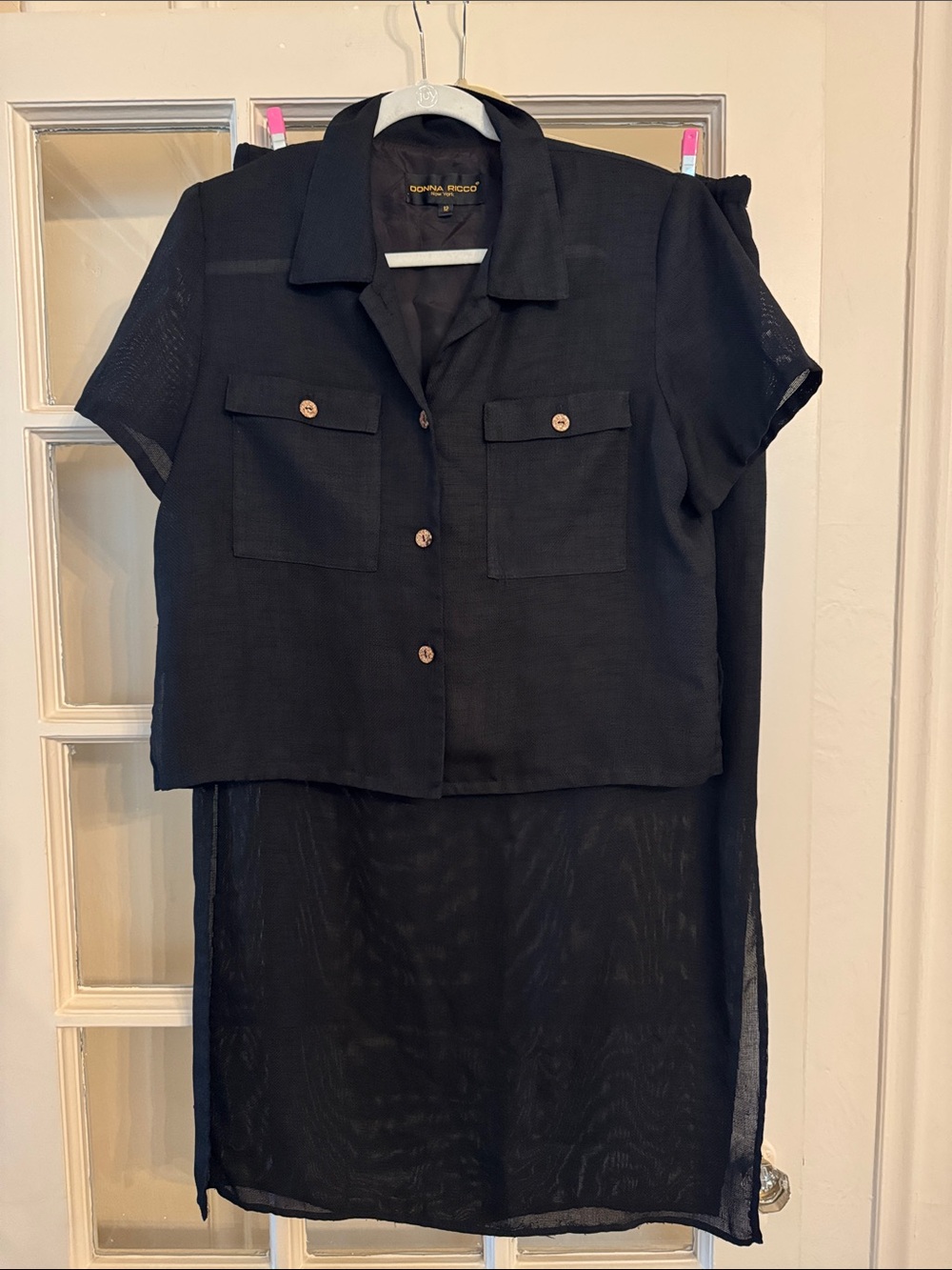 Vintage Donna Ricco linen top & skirt set